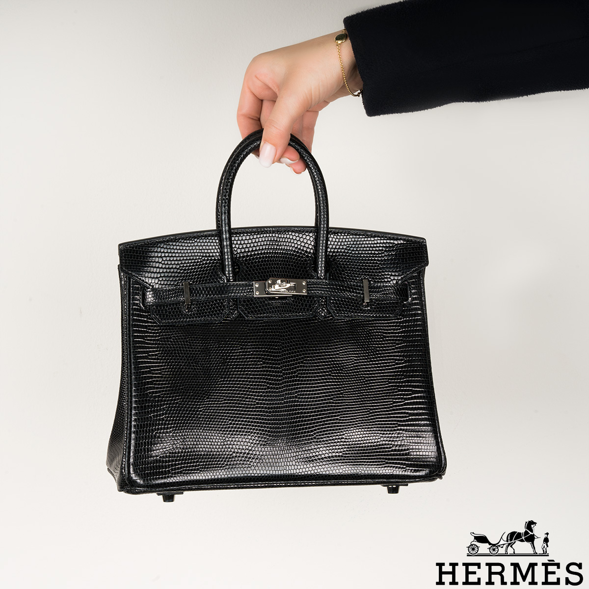 Hermes Mini Kelly ll 20cm Shiny Niloticus Crocodile Palladium